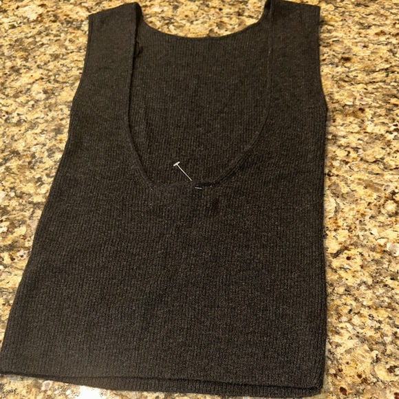 Zara Charcoal Ribbed Tank Top - Picture 2 of 2